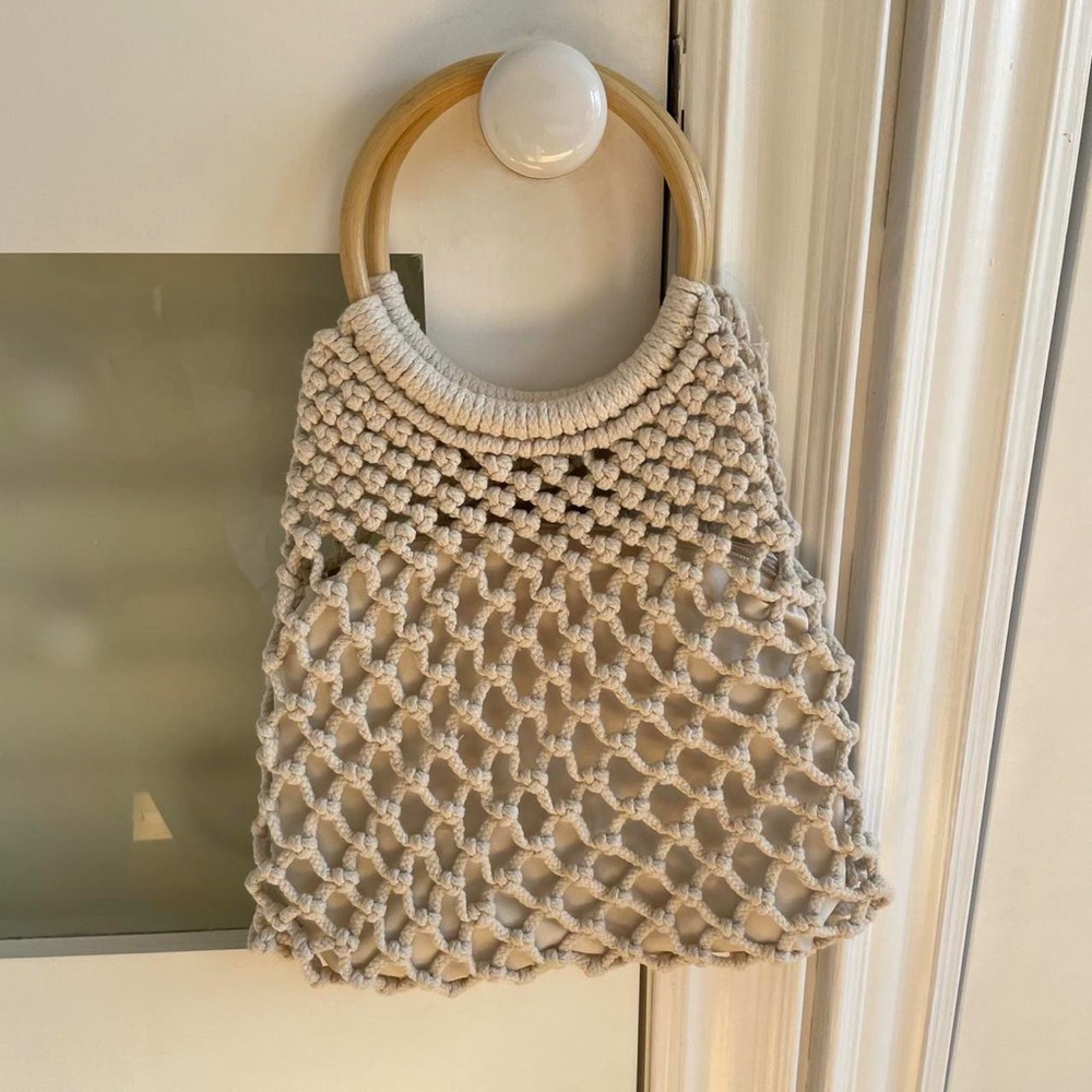 Cream crotchet hand bag / purse